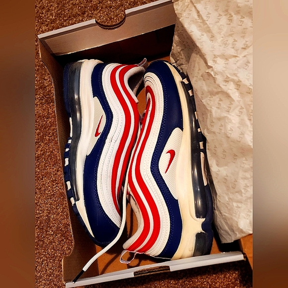 Air Max 97. Red Blue and White shoes - Picture 1 of 1